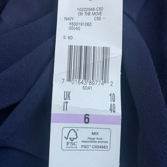 Anne Klein Navy Draped Collar Sheath Dress - Size 6 - Picture 9 of 9